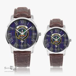 Scottish Kinnaird Family Crest Quartz Watch With Leather Strap - Tartan Watch Instafamous Quartz Leather Strap Plaid Watch Scottish Plaid Tartan Plaid - ScotsTee - scotstee.com
