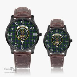 Scottish Gordon Family Crest Quartz Watch With Leather Strap - Tartan Watch Instafamous Quartz Leather Strap Plaid Watch Scottish Plaid Tartan Plaid - ScotsTee - scotstee.com