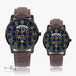 Scottish Colquhoun Modern Family Crest Quartz Watch With Leather Strap - Tartan Watch Instafamous Quartz Leather Strap Plaid Watch Scottish Plaid Tartan Plaid - ScotsTee - scotstee.com
