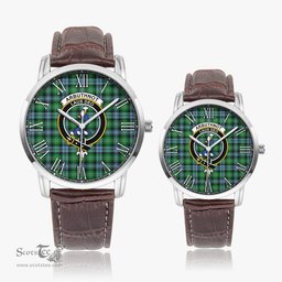 Scottish Arbuthnot Ancient Family Crest Quartz Watch With Leather Strap - Tartan Watch Instafamous Quartz Leather Strap Plaid Watch Scottish Plaid Tartan Plaid - ScotsTee - scotstee.com