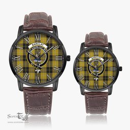 Scottish Barclay Dress Family Crest Quartz Watch With Leather Strap - Tartan Watch Instafamous Quartz Leather Strap Plaid Watch Scottish Plaid Tartan Plaid - ScotsTee - scotstee.com