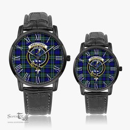 Scottish Arbuthnot Modern Family Crest Quartz Watch With Leather Strap - Tartan Watch Instafamous Quartz Leather Strap Plaid Watch Scottish Plaid Tartan Plaid - ScotsTee - scotstee.com
