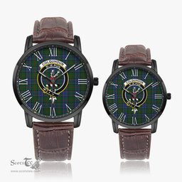Scottish Colquhoun Family Crest Quartz Watch With Leather Strap - Tartan Watch Instafamous Quartz Leather Strap Plaid Watch Scottish Plaid Tartan Plaid - ScotsTee - scotstee.com