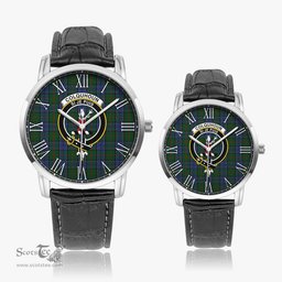 Scottish Colquhoun Family Crest Quartz Watch With Leather Strap - Tartan Watch Instafamous Quartz Leather Strap Plaid Watch Scottish Plaid Tartan Plaid - ScotsTee - scotstee.com