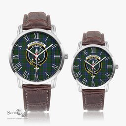 Scottish Colquhoun Family Crest Quartz Watch With Leather Strap - Tartan Watch Instafamous Quartz Leather Strap Plaid Watch Scottish Plaid Tartan Plaid - ScotsTee - scotstee.com