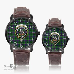 Scottish Duncan Modern Family Crest Quartz Watch With Leather Strap - Tartan Watch Instafamous Quartz Leather Strap Plaid Watch Scottish Plaid Tartan Plaid - ScotsTee - scotstee.com