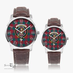 Scottish Fotheringham Modern Family Crest Quartz Watch With Leather Strap - Tartan Watch Instafamous Quartz Leather Strap Plaid Watch Scottish Plaid Tartan Plaid - ScotsTee - scotstee.com