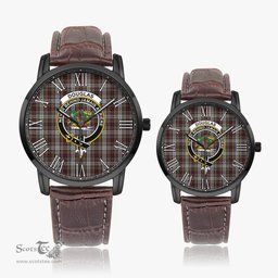 Scottish Douglas Ancient Dress Family Crest Quartz Watch With Leather Strap - Tartan Watch Instafamous Quartz Leather Strap Plaid Watch Scottish Plaid Tartan Plaid - ScotsTee - scotstee.com