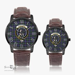 Scottish Fletcher Modern Family Crest Quartz Watch With Leather Strap - Tartan Watch Instafamous Quartz Leather Strap Plaid Watch Scottish Plaid Tartan Plaid - ScotsTee - scotstee.com