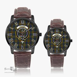 Scottish Fraser Hunting Family Crest Quartz Watch With Leather Strap - Tartan Watch Instafamous Quartz Leather Strap Plaid Watch Scottish Plaid Tartan Plaid - ScotsTee - scotstee.com