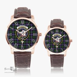 Scottish Galbraith Modern Family Crest Quartz Watch With Leather Strap - Tartan Watch Instafamous Quartz Leather Strap Plaid Watch Scottish Plaid Tartan Plaid - ScotsTee - scotstee.com