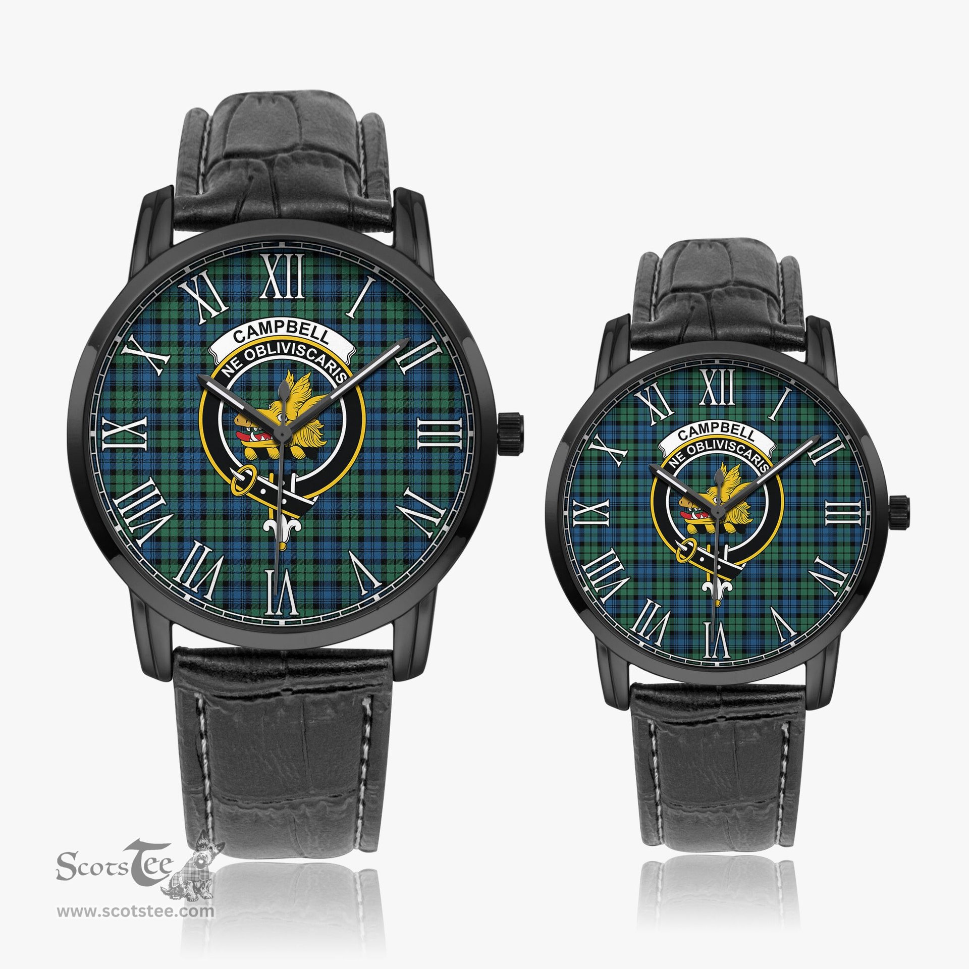 Scottish Campbell Ancient 02 Family Crest Quartz Watch With Leather Strap - Tartan Watch Instafamous Quartz Leather Strap Plaid Watch Scottish Plaid Tartan Plaid - ScotsTee - scotstee.com