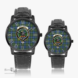 Scottish MacLaren Ancient Family Crest Quartz Watch With Leather Strap - Tartan Watch Instafamous Quartz Leather Strap Plaid Watch Scottish Plaid Tartan Plaid - ScotsTee - scotstee.com