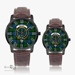 Scottish MacKie Family Crest Quartz Watch With Leather Strap - Tartan Watch Instafamous Quartz Leather Strap Plaid Watch Scottish Plaid Tartan Plaid - ScotsTee - scotstee.com