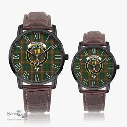 Scottish Chisholm Hunting Family Crest Quartz Watch With Leather Strap - Tartan Watch Instafamous Quartz Leather Strap Plaid Watch Scottish Plaid Tartan Plaid - ScotsTee - scotstee.com
