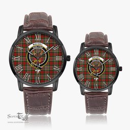 Scottish MacGill Family Crest Quartz Watch With Leather Strap - Tartan Watch Instafamous Quartz Leather Strap Plaid Watch Scottish Plaid Tartan Plaid - ScotsTee - scotstee.com