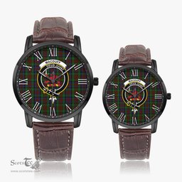 Scottish MacDuff Hunting Family Crest Quartz Watch With Leather Strap - Tartan Watch Instafamous Quartz Leather Strap Plaid Watch Scottish Plaid Tartan Plaid - ScotsTee - scotstee.com