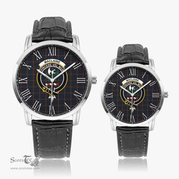 Scottish MacLaine of Lochbuie Hunting Family Crest Quartz Watch With Leather Strap - Tartan Watch Instafamous Quartz Leather Strap Plaid Watch Scottish Plaid Tartan Plaid - ScotsTee - scotstee.com