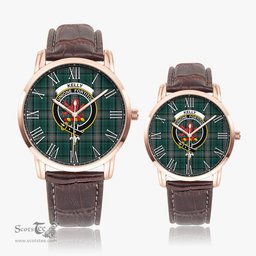 Scottish Kelly of Sleat Hunting Family Crest Quartz Watch With Leather Strap - Tartan Watch Instafamous Quartz Leather Strap Plaid Watch Scottish Plaid Tartan Plaid - ScotsTee - scotstee.com