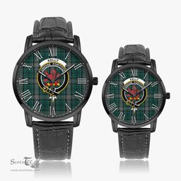 Scottish Kelly of Sleat Hunting Family Crest Quartz Watch With Leather Strap - Tartan Watch Instafamous Quartz Leather Strap Plaid Watch Scottish Plaid Tartan Plaid - ScotsTee - scotstee.com