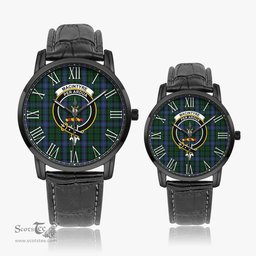 Scottish MacIntyre Family Crest Quartz Watch With Leather Strap - Tartan Watch Instafamous Quartz Leather Strap Plaid Watch Scottish Plaid Tartan Plaid - ScotsTee - scotstee.com