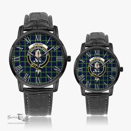 Scottish Lamont Modern Family Crest Quartz Watch With Leather Strap - Tartan Watch Instafamous Quartz Leather Strap Plaid Watch Scottish Plaid Tartan Plaid - ScotsTee - scotstee.com