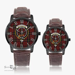 Scottish MacAlister of Skye Family Crest Quartz Watch With Leather Strap - Tartan Watch Instafamous Quartz Leather Strap Plaid Watch Scottish Plaid Tartan Plaid - ScotsTee - scotstee.com