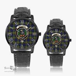 Scottish MacLaren Modern Family Crest Quartz Watch With Leather Strap - Tartan Watch Instafamous Quartz Leather Strap Plaid Watch Scottish Plaid Tartan Plaid - ScotsTee - scotstee.com