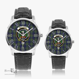 Scottish MacLaren Family Crest Quartz Watch With Leather Strap - Tartan Watch Instafamous Quartz Leather Strap Plaid Watch Scottish Plaid Tartan Plaid - ScotsTee - scotstee.com