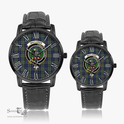 Scottish MacLaren Family Crest Quartz Watch With Leather Strap - Tartan Watch Instafamous Quartz Leather Strap Plaid Watch Scottish Plaid Tartan Plaid - ScotsTee - scotstee.com