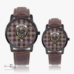 Scottish MacInnes Ancient Hunting Family Crest Quartz Watch With Leather Strap - Tartan Watch Instafamous Quartz Leather Strap Plaid Watch Scottish Plaid Tartan Plaid - ScotsTee - scotstee.com