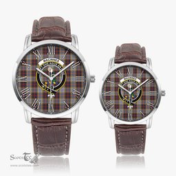 Scottish MacInnes Ancient Hunting Family Crest Quartz Watch With Leather Strap - Tartan Watch Instafamous Quartz Leather Strap Plaid Watch Scottish Plaid Tartan Plaid - ScotsTee - scotstee.com