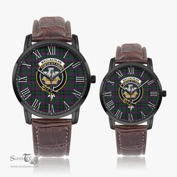 Scottish MacLachlan Hunting Family Crest Quartz Watch With Leather Strap - Tartan Watch Instafamous Quartz Leather Strap Plaid Watch Scottish Plaid Tartan Plaid - ScotsTee - scotstee.com