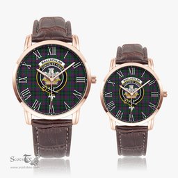 Scottish MacLachlan Hunting Family Crest Quartz Watch With Leather Strap - Tartan Watch Instafamous Quartz Leather Strap Plaid Watch Scottish Plaid Tartan Plaid - ScotsTee - scotstee.com