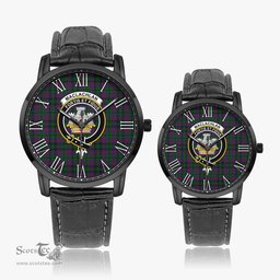 Scottish MacLachlan Hunting Family Crest Quartz Watch With Leather Strap - Tartan Watch Instafamous Quartz Leather Strap Plaid Watch Scottish Plaid Tartan Plaid - ScotsTee - scotstee.com