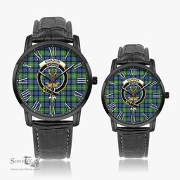 Scottish Gordon Old Ancient Family Crest Quartz Watch With Leather Strap - Tartan Watch Instafamous Quartz Leather Strap Plaid Watch Scottish Plaid Tartan Plaid - ScotsTee - scotstee.com