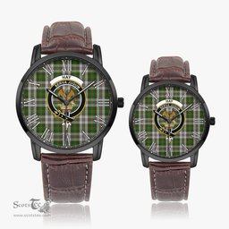 Scottish Hay White Dress Family Crest Quartz Watch With Leather Strap - Tartan Watch Instafamous Quartz Leather Strap Plaid Watch Scottish Plaid Tartan Plaid - ScotsTee - scotstee.com