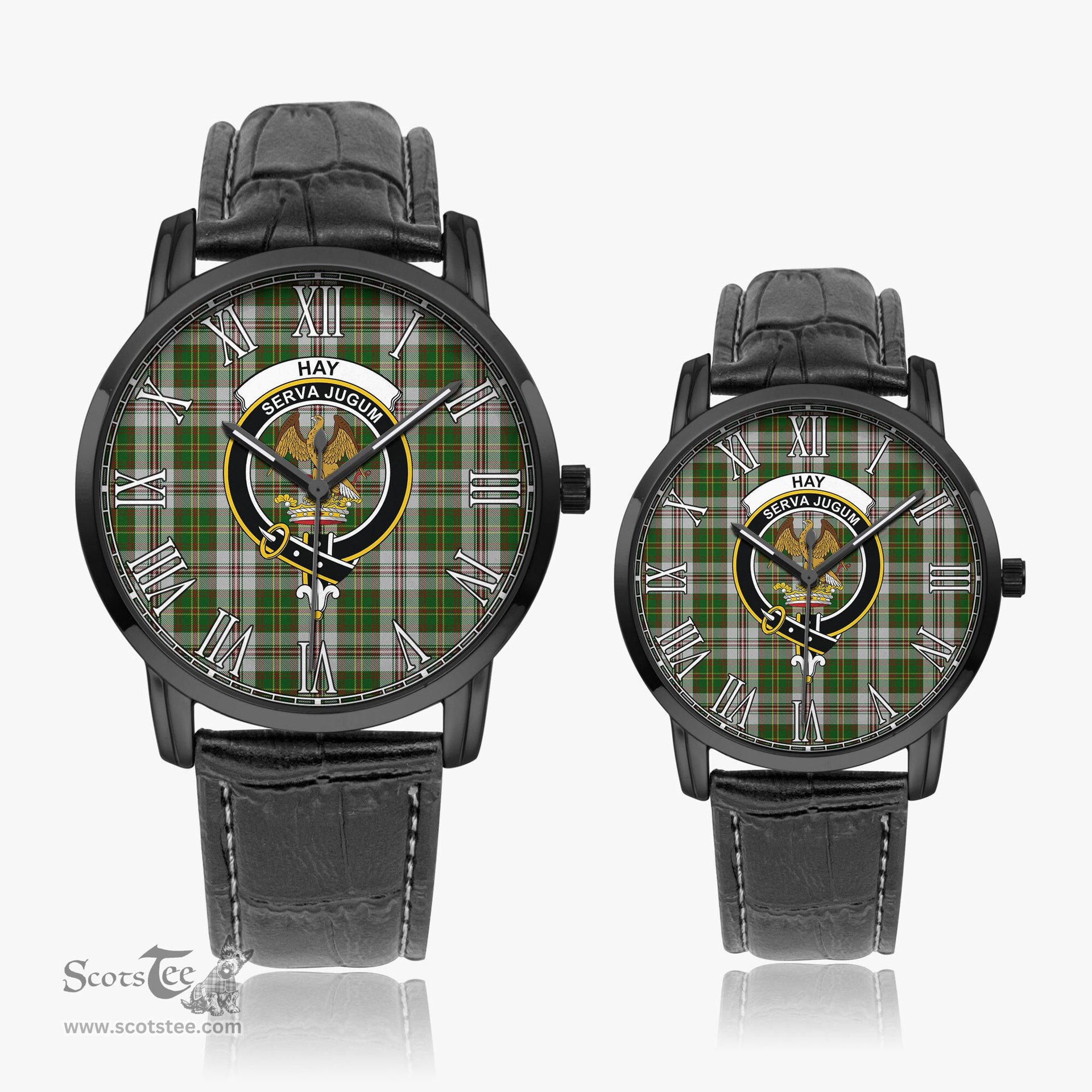 Scottish Hay White Dress Family Crest Quartz Watch With Leather Strap - Tartan Watch Instafamous Quartz Leather Strap Plaid Watch Scottish Plaid Tartan Plaid - ScotsTee - scotstee.com