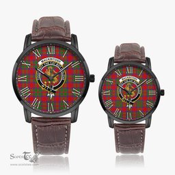 Scottish MacKintosh Modern Family Crest Quartz Watch With Leather Strap - Tartan Watch Instafamous Quartz Leather Strap Plaid Watch Scottish Plaid Tartan Plaid - ScotsTee - scotstee.com
