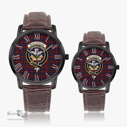 Scottish MacLachlan Family Crest Quartz Watch With Leather Strap - Tartan Watch Instafamous Quartz Leather Strap Plaid Watch Scottish Plaid Tartan Plaid - ScotsTee - scotstee.com