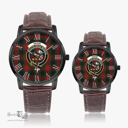 Scottish Skene of Cromar Black Family Crest Quartz Watch With Leather Strap - Tartan Watch Instafamous Quartz Leather Strap Plaid Watch Scottish Plaid Tartan Plaid - ScotsTee - scotstee.com