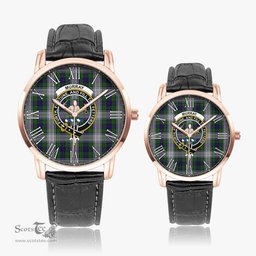 Scottish Murray of Atholl Dress Family Crest Quartz Watch With Leather Strap - Tartan Watch Instafamous Quartz Leather Strap Plaid Watch Scottish Plaid Tartan Plaid - ScotsTee - scotstee.com