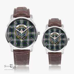 Scottish Murray of Atholl Dress Family Crest Quartz Watch With Leather Strap - Tartan Watch Instafamous Quartz Leather Strap Plaid Watch Scottish Plaid Tartan Plaid - ScotsTee - scotstee.com