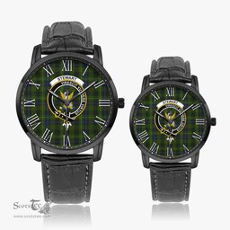 Scottish Stewart Hunting Family Crest Quartz Watch With Leather Strap - Tartan Watch Instafamous Quartz Leather Strap Plaid Watch Scottish Plaid Tartan Plaid - ScotsTee - scotstee.com