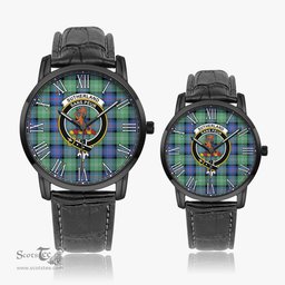 Scottish Sutherland Ancient Family Crest Quartz Watch With Leather Strap - Tartan Watch Instafamous Quartz Leather Strap Plaid Watch Scottish Plaid Tartan Plaid - ScotsTee - scotstee.com
