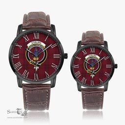 Scottish Stirling of Keir Family Crest Quartz Watch With Leather Strap - Tartan Watch Instafamous Quartz Leather Strap Plaid Watch Scottish Plaid Tartan Plaid - ScotsTee - scotstee.com