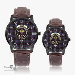 Scottish Nairn Family Crest Quartz Watch With Leather Strap - Tartan Watch Instafamous Quartz Leather Strap Plaid Watch Scottish Plaid Tartan Plaid - ScotsTee - scotstee.com