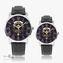Scottish Nairn Family Crest Quartz Watch With Leather Strap - Tartan Watch Instafamous Quartz Leather Strap Plaid Watch Scottish Plaid Tartan Plaid - ScotsTee - scotstee.com