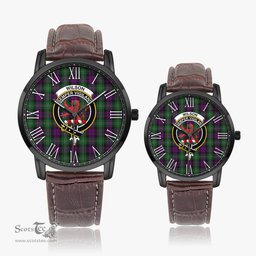 Scottish Wilson Family Crest Quartz Watch With Leather Strap - Tartan Watch Instafamous Quartz Leather Strap Plaid Watch Scottish Plaid Tartan Plaid - ScotsTee - scotstee.com