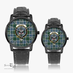 Scottish MacNeil Dress Family Crest Quartz Watch With Leather Strap - Tartan Watch Instafamous Quartz Leather Strap Plaid Watch Scottish Plaid Tartan Plaid - ScotsTee - scotstee.com